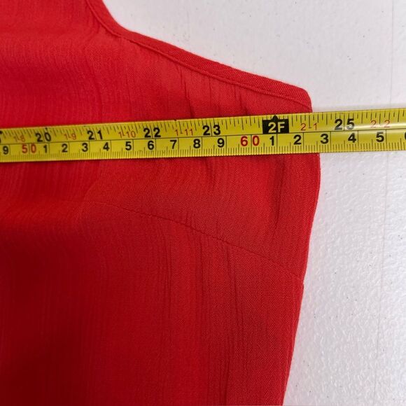 Chicos Crinkle Gauze Flutter Sleeve Capelet Layer Red Orange Blouse Women XL - Picture 11 of 13